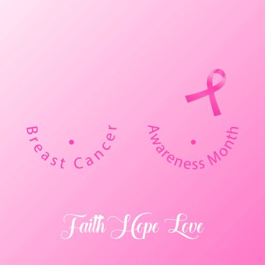 Pembe kurdele ile meme kanseri arka plan. Canavar kanser Farkındalık ay afiş. Vektör.