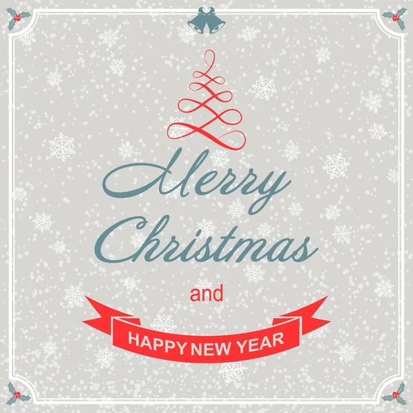 Fondo de Navidad. Plantilla de tarjeta de felicitación de Navidad con deseos Feliz Navidad y Feliz Año Nuevo. Vector . — Vector de stock