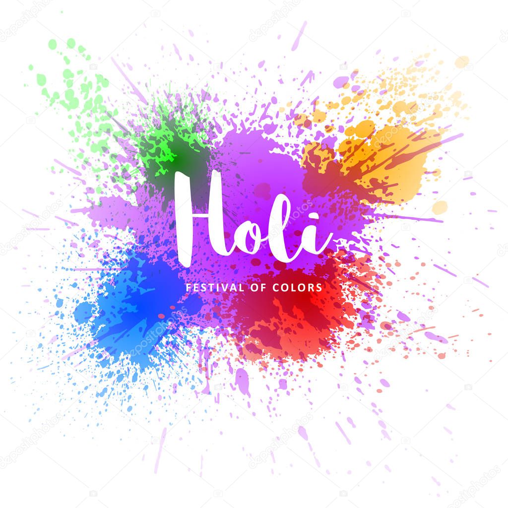 Happy Holi vector decoration element for your festive design. Happy Holi template. Isolated on white background. EPS 10.