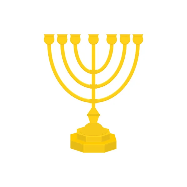Menorah vektor ikon. Menorah-traditionella sju förgrenade judiska ljusstake för Hanukkah design. Isolerad på vit bakgrund. Vektor. — Stock vektor