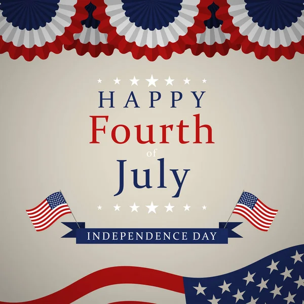 Feliz Dia da Independência - Fundo de 4 de julho. Desenho de 4 de Julho. Banner do Dia da Independência dos EUA. Vetor . — Vetor de Stock