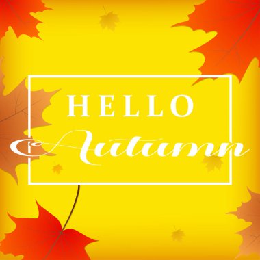 Renkli sonbahar yaprakları ile sonbahar arka plan. Alışveriş Satış tasarım veya promosyon poster ve çerçeve broşür veya Web afiş için şablon. Vektör.