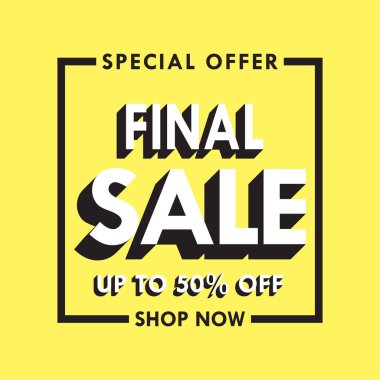 Satış afiş şablonu tasarımı. Son satış özel teklif arka plan. Retro tarzı satış afişi. Vektör.