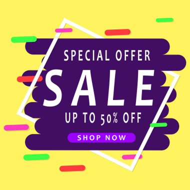 Satış afiş şablonu tasarım. Satış özel teklif arka plan. Vektör.