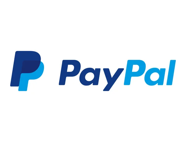 Paypal Logosu Beyaz Kağıt Üzerine Basılmış — Stok fotoğraf
