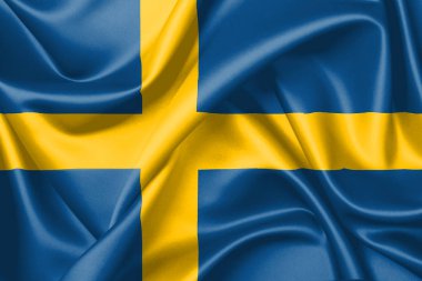 İsveç bayrağı sallayarak 3D