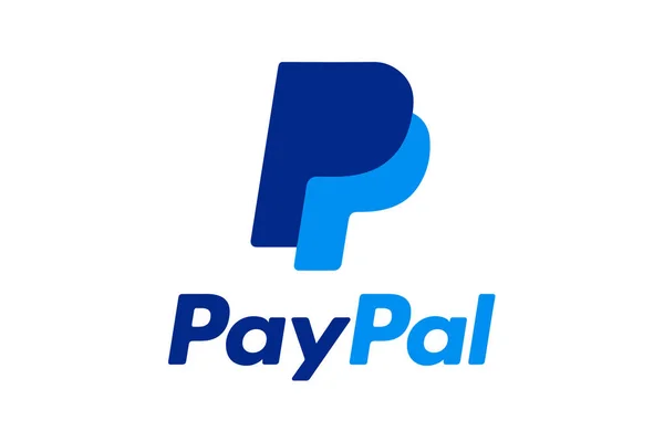 Paypal Logosu Beyaz Kağıt Üzerine Basılmış — Stok Vektör