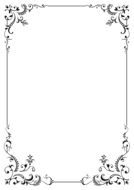 Kaligrafik çerçeve ve sayfa dekorasyonu. Vektör illüstrasyonu