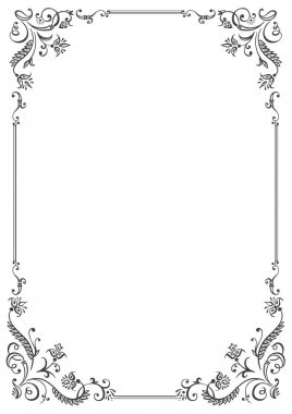 Kaligrafik çerçeve ve sayfa dekorasyonu. Vektör illüstrasyonu