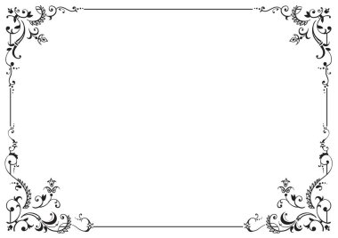 Kaligrafik çerçeve ve sayfa dekorasyonu. Vektör illüstrasyonu