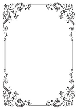 Kaligrafi çiçek dekorasyon çerçeve ve sayfa. Vektör çizim