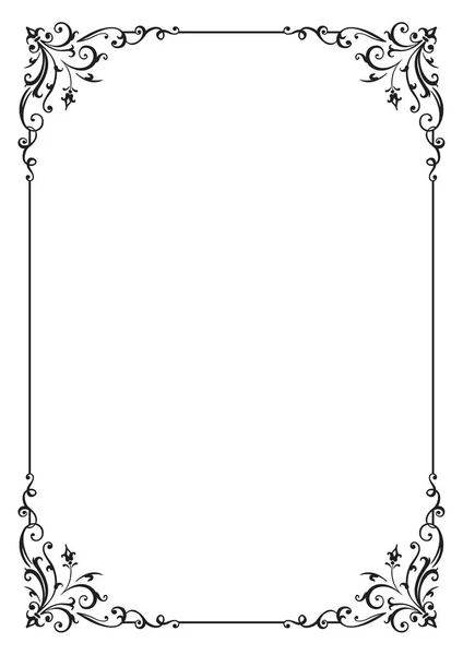 Kalligrafische florale frame en pagina decoratie. Vectorillustratie — Stockvector