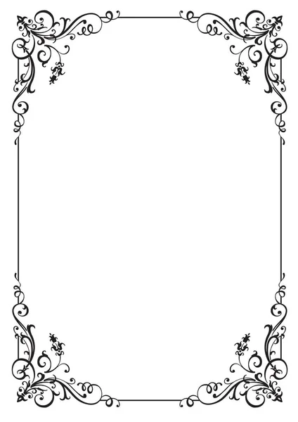 Kalligrafische florale frame en pagina decoratie. Vectorillustratie — Stockvector