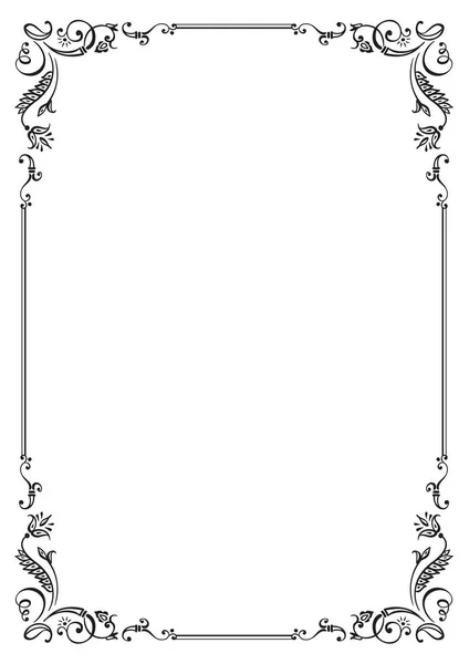 Kalligrafiska ram och sidan blomdekor. Vektor illustration — Stock vektor