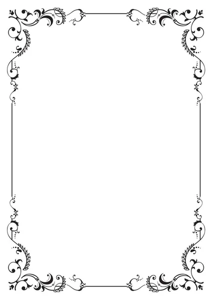 Kalligrafische florale frame en pagina decoratie. Vectorillustratie — Stockvector