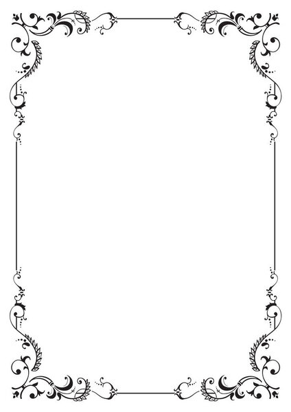 Calligraphic floral frame and page decoration. Vector illustration