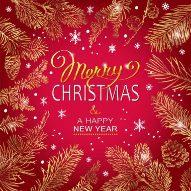 Noel Poster - illüstrasyon. Vektör çizim Noel arka plan