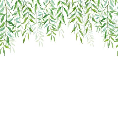 Dallarla yatay kesintisiz arka plan ve vahşi yaprakları