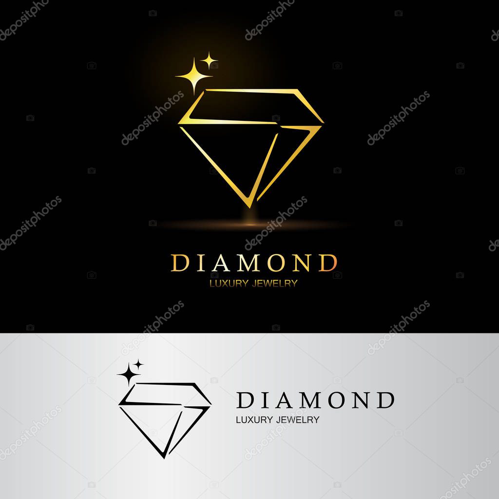 Icon Stylized Diamond. Vector Logo design, Luxury jewelry