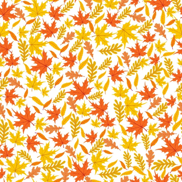 Naadloze bos patroon met eikels en herfst bladeren. Herfst achtergrond. — Stockvector