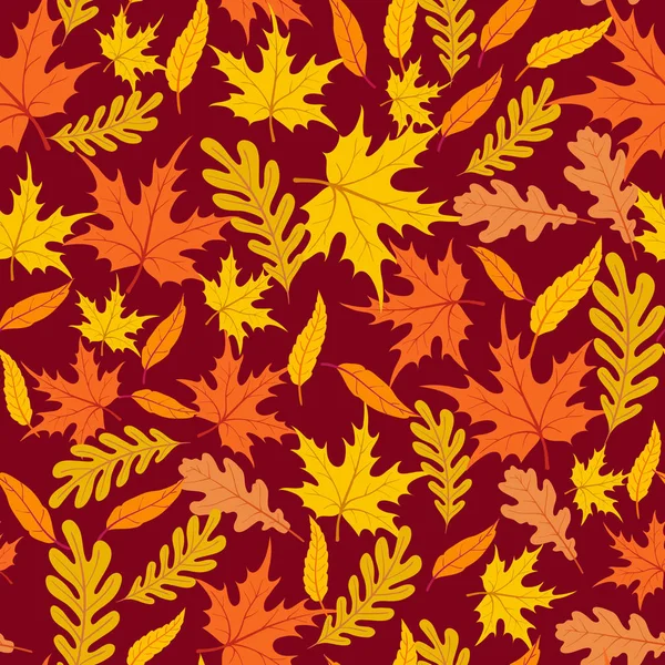 Naadloze bos patroon met eikels en herfst bladeren. Herfst achtergrond. — Stockvector