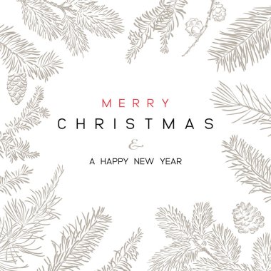 Noel Poster - illüstrasyon. Vektör çizim Noel arka plan