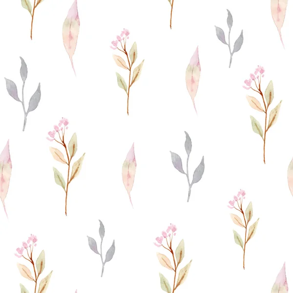 Padrão sem costura aquarela com flores. Desenho de fundo floral . — Vetor de Stock