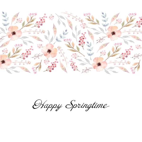 Virágos kártya aranyos akvarell retro virágok. — Stock Vector