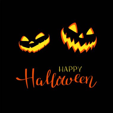 Halloween geceler arka plan ay ve Jack o'Fener ile. Vektör çizim.