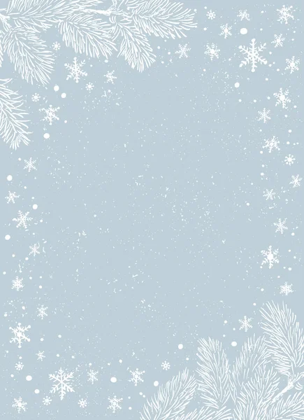 Kerstgrens. Vector frame van Kerstmis Achtergrond — Stockvector