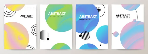 Set Minimal Abstract Shape Gradient Colors Background Brochure Flyer Poster — Stock Vector