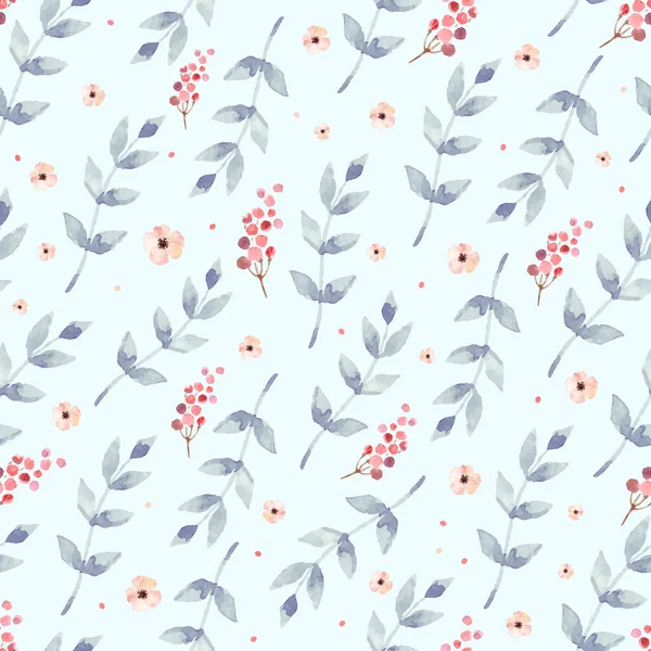 Vector Aquarell Nahtloses Muster Mit Blumen Florales Hintergrunddesign — Stockvektor