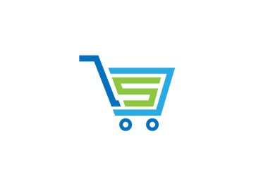 Yaratıcı sepeti etiket Logo simge vektör tasarlamak
