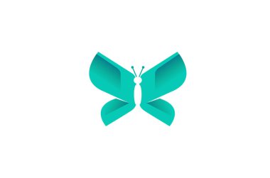 Yaratıcı soyut mavi kelebek Logo simge vektör tasarlamak
