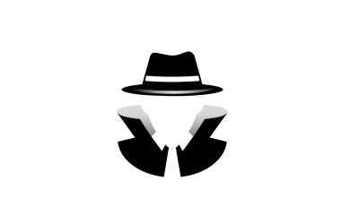 Dedektif gizli yüz Logo simge vektör tasarlamak