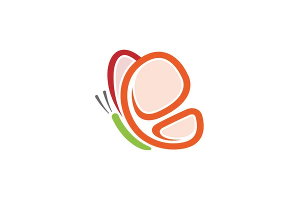 Illustration Colorée Abstraite Conception Vectorielle Symbole Logo Papillon Mignon — Image vectorielle
