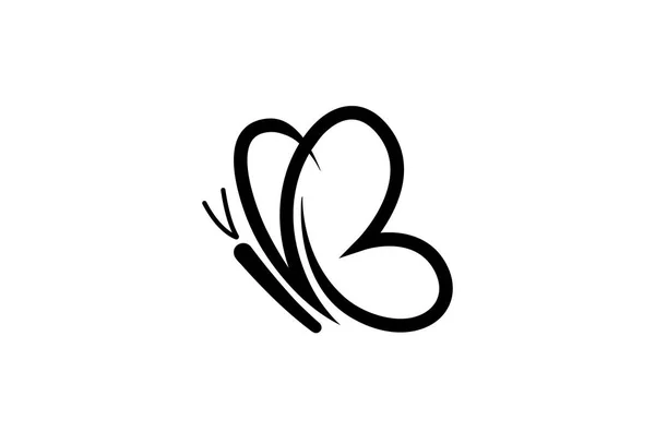 Absztrakt Fekete Aranyos Pillangó Logo Szimbólum Vector Design Illusztráció — Stock Vector