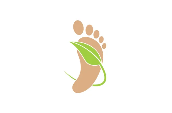 Human Foot Leaf Logo Symbol Vector Design Illustration — Stock Vector