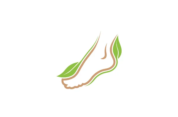 女性足葉ロゴ シンボル ベクトル設計図 — ストックベクタ