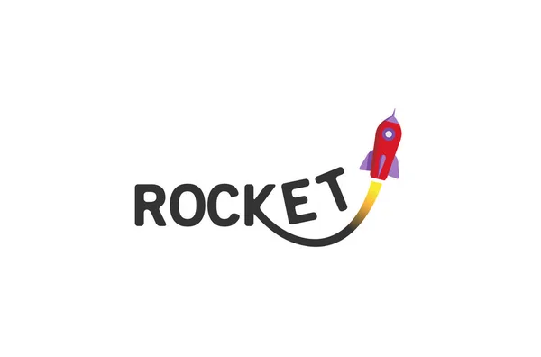 Creative Rocket Text Font Symbol Design Logo Uri Ilustrație — Vector de stoc