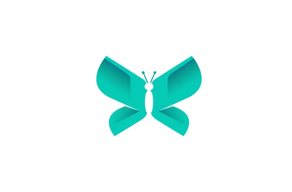 Illustration Conception Vectorielle Symbole Logo Papillon Bleu Abstrait Créatif — Image vectorielle