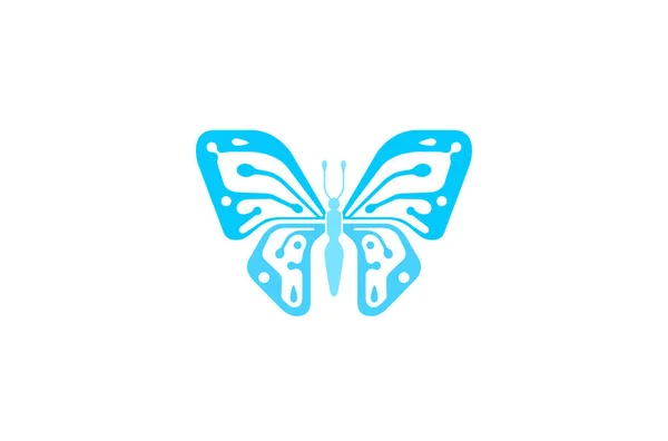 Creatieve Blue Butterfly Logo Symbool Vectorillustratie Design — Stockvector