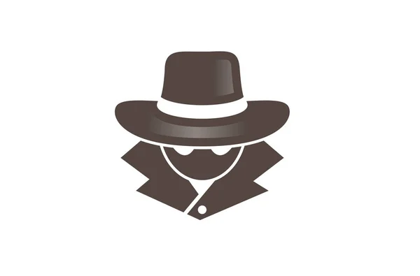 Detective Logo Design Illustration — Stock Vector