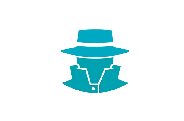 Detective Blue Head Sheriff Logo Symbol Vector Illustration — Stock Vector