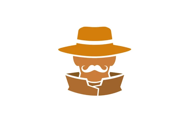 Detective Chefe Xerife Logo Símbolo Vector Ilustração —  Vetores de Stock