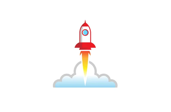 Wolke Rakete Logo Design Illustration — Stockvektor