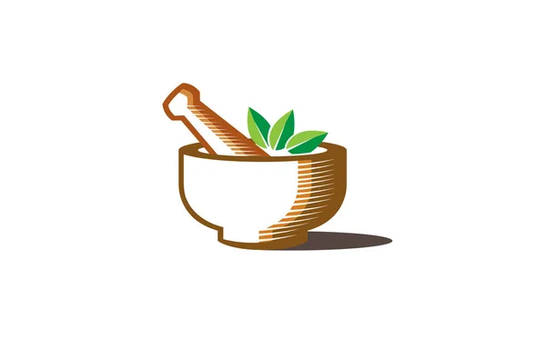 Illustrazione Astratta Del Logo Del Logo Della Farmacia Erbe — Vettoriale Stock