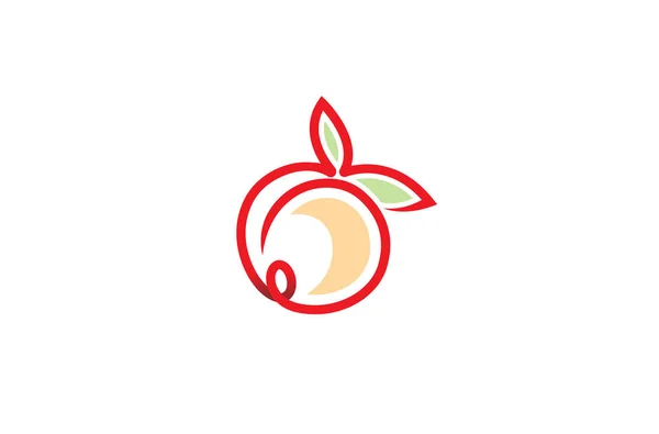 Logotipo Naranja Melocotón Símbolo Vector Diseño Ilustración — Archivo Imágenes Vectoriales