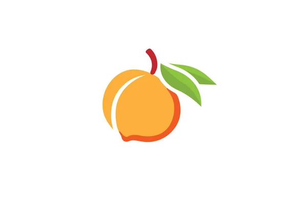 Logotipo Naranja Melocotón Símbolo Vector Diseño Ilustración — Archivo Imágenes Vectoriales