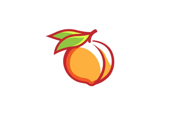 Ilustración Creativa Del Diseño Del Símbolo Del Logotipo Naranja Melocotón — Archivo Imágenes Vectoriales